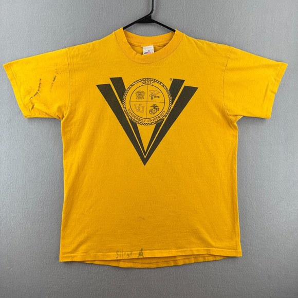 Life Sport Other - Vintage Vanderbilt University Shirt Mens Large Yellow Single Stitch‎ 90s USA